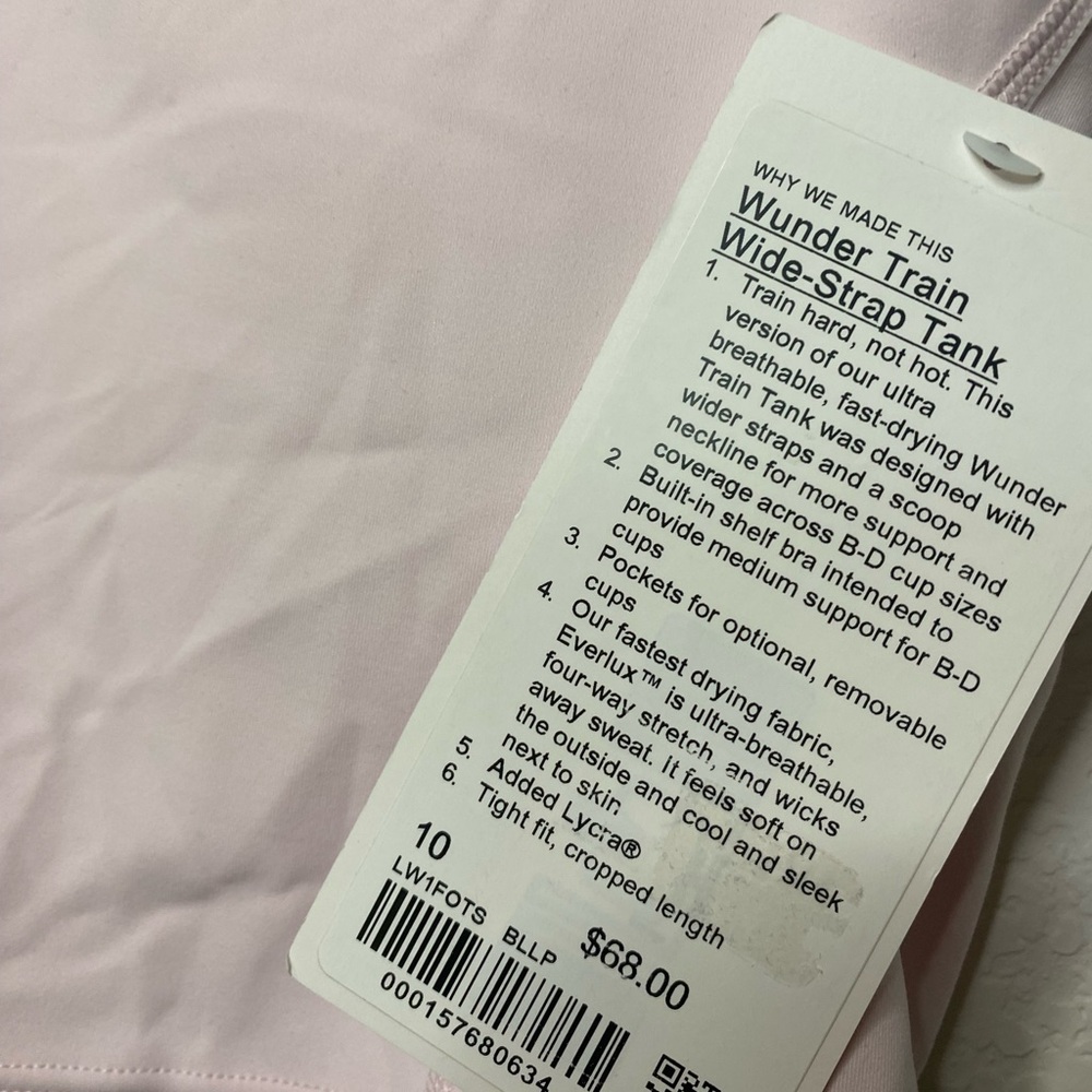 NWT Lululemon Wunder Train Wide-Strap Tank Medium Support, B–D Cups | Size: 10 - Picture 5 of 6
